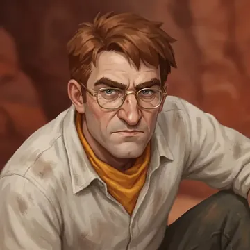 Retrato de Abner Horrocks, un personaje AI