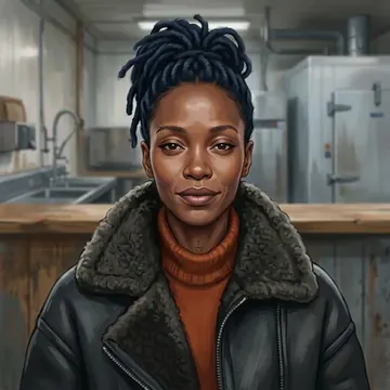 Portrait of Abwooli Mthembu, an AI character
