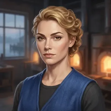 Portrait of Aloisia Stock, an AI character