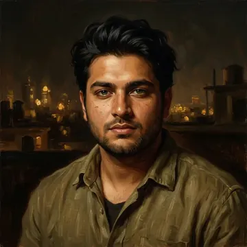 Retrato de Amol Solanki, um personagem de AI