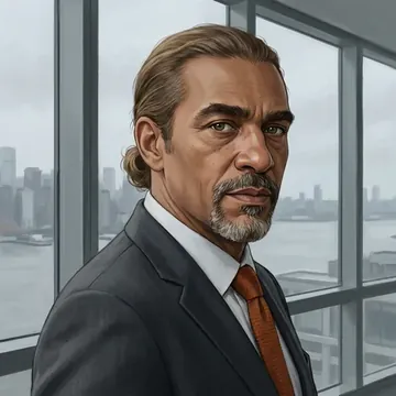 Portrait of Arsène Coverdale, an AI character