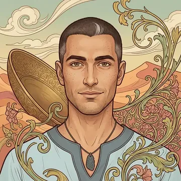Portret postaci AI o imieniu Bahirun Jalali