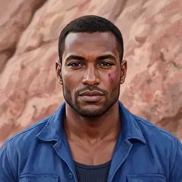 Ritratto di Baraka Bashir, un personaggio AI