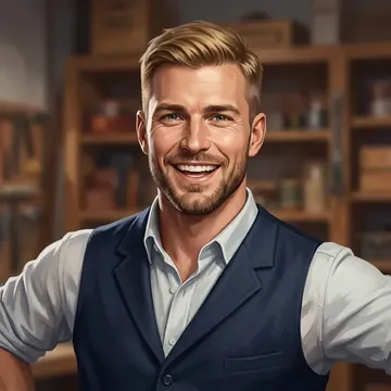Retrato de Bartel Madar, um personagem de AI