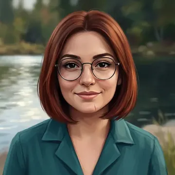 Retrato de Belinda Georgiev, un personaje AI