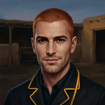 Portrait of Borin Ibrahim-Vale, an AI character