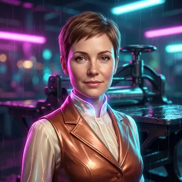 Portrait of Branwen Dempster, an AI character