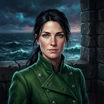 Portrait of Britta Palmgren, an AI character