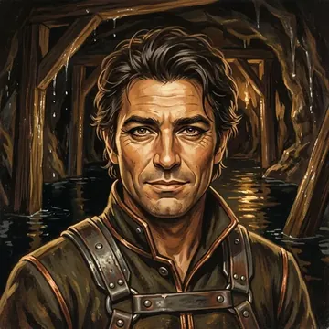 Portrait of Caerel Tenebrio, an AI character