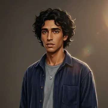 Portret postaci AI o imieniu Caio Nogueira