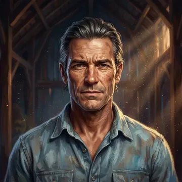 Portrait of Clanton Greenaway, an AI character