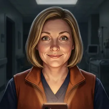 Portrait of Corinne Marchbanks, an AI character