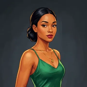 Portret postaci AI o imieniu Dani Okafor