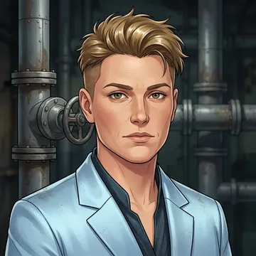 Portrait of Darcy Vance, an AI character