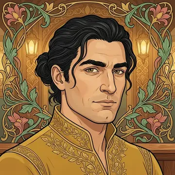 Portrait of Draygan Moorcroft, an AI character