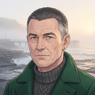 Portrait of Drummond Drysdale, an AI character