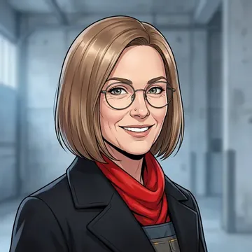 Retrato de Ebba Keller, um personagem de AI