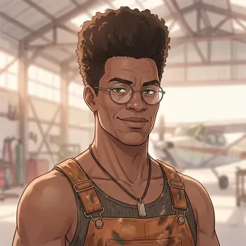 Portrait of Faarax Mengistu, an AI character
