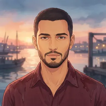 Retrato de Faris Rahim, un personaje AI