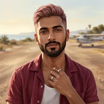 Portrait of Fawad Gajamer, an AI character