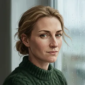Retrato de Frieda Vos, un personaje AI