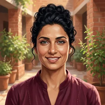 Portrait of Geeta Bhatia, an AI character