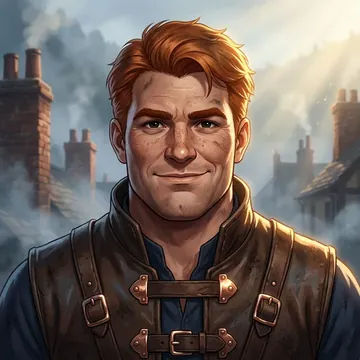 Portrait of Gildas Gwenhollow, an AI character
