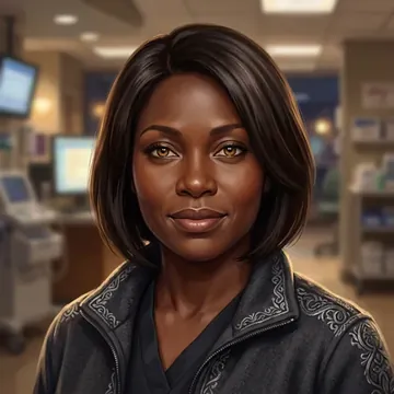 Portrait of Gimbiya Agyei, an AI character