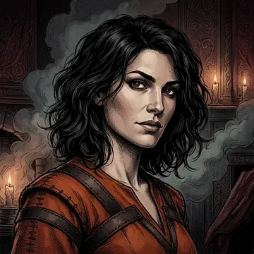 Retrato de Gragn Krag, um personagem de AI