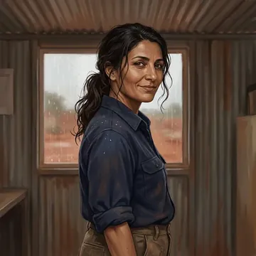 Portrait of Gulbahar Mazin, an AI character