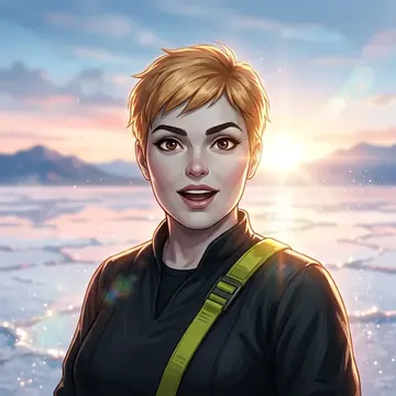 Portrait of Gyrida Vangr, an AI character