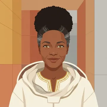Ritratto di Hafsa Oyelowo, un personaggio AI
