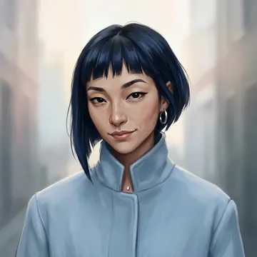 Porträt von Harumi Akatsuka, einem AI-Charakter