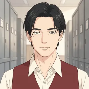 Retrato de Hiromu Koyama, um personagem de AI