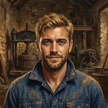 Portrait of Idris Fallowbreeze, an AI character