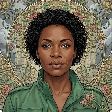 Portrait of Inès Desjardins, an AI character
