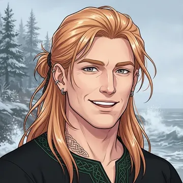 Portrait of Iorwerth Ellwood, an AI character