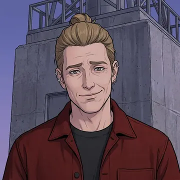 Retrato de Jari Bergen, un personaje AI