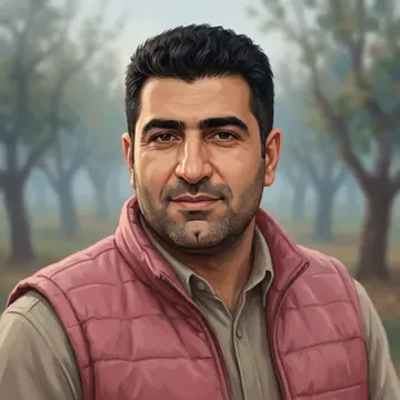 Portret postaci AI o imieniu Javdan Sharifi