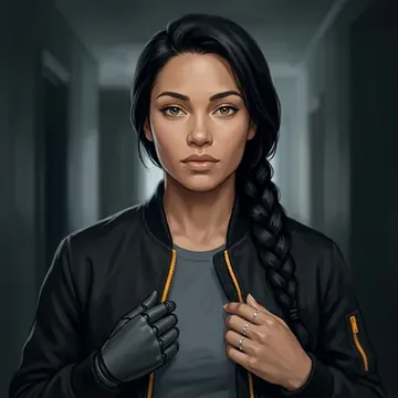 Portrait of Justine Cassidy, an AI character