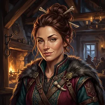 Portrait of Karystia Nereodor, an AI character