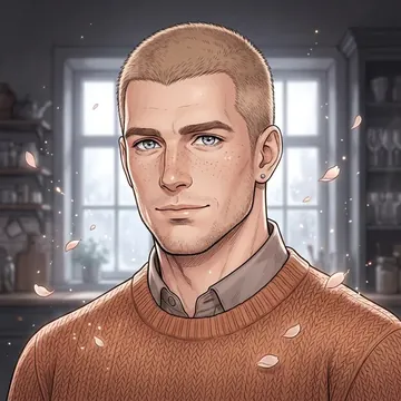 Portrait of Kazik Reznik, an AI character