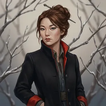 Portret postaci AI o imieniu Kiyoka Qian-Mu
