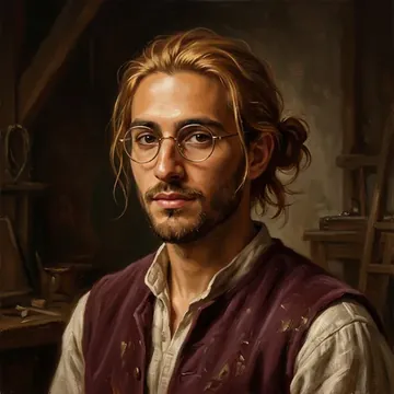 Portrait of Krovik Mistcarver, an AI character