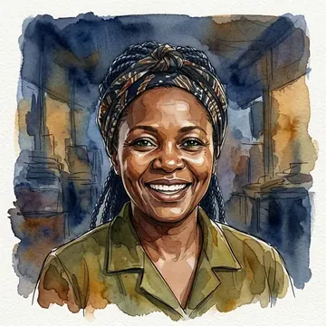 Ritratto di Langa Hussein, un personaggio AI