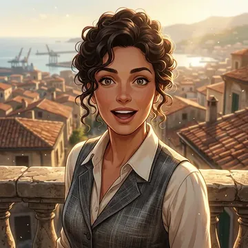 Portrait of Leona Scarlata, an AI character