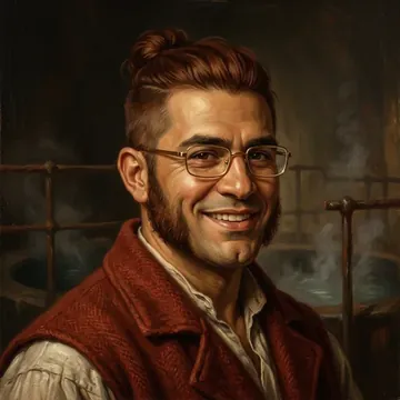 Portrait of Lysandros Galathos, an AI character