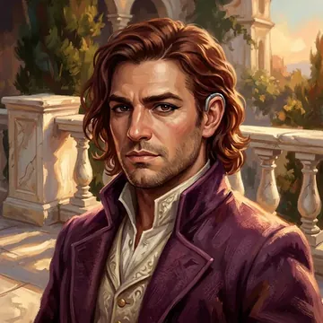 Portrait of Makarios Kerateos, an AI character