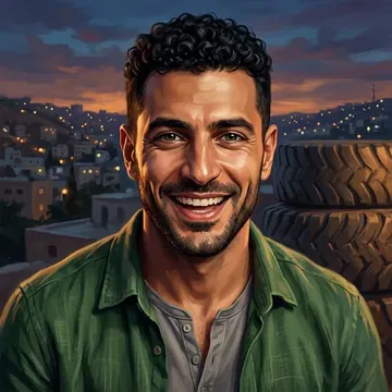 Retrato de Malek Qasim, un personaje AI