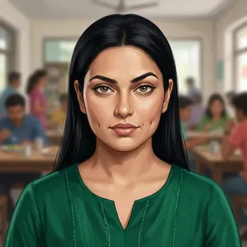 Portrait of Malini Luthra, an AI character